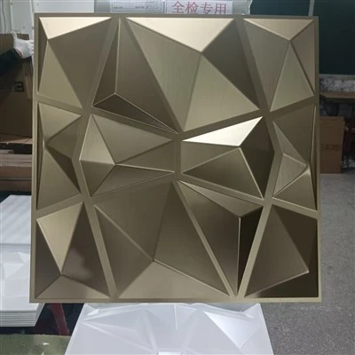 3D auksinės spalvos PVC sienų plokštės